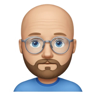 Bald white man with glasses and beard sticker
