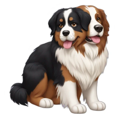 Ragdoll cat and Bernese mountain dog sticker