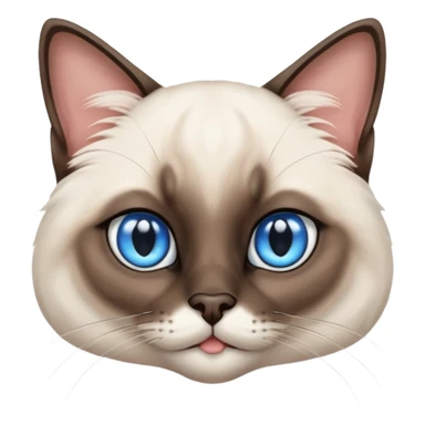 
Siamese cat face long hair fur sticker
