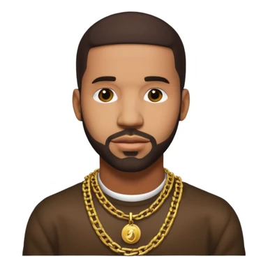 Drake with gold chain necklace  sticker