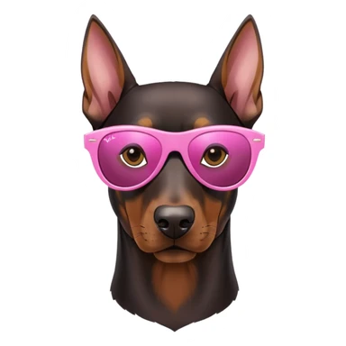 doberman with pink rayban sunglasses sticker