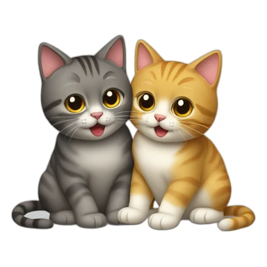 Deux chats fesant un chevk sticker