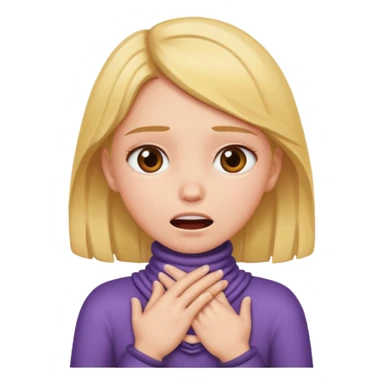 a girl with her hands around her neck choking herself sticker