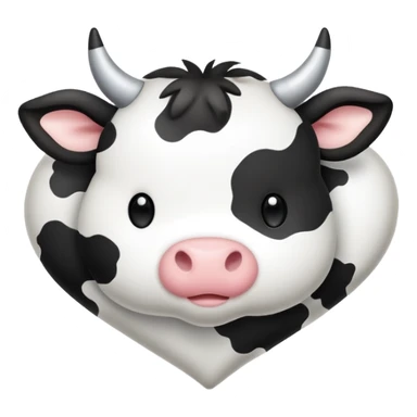 Cute heart with cow print pattern sticker