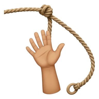 hand letting go a rope fall sticker