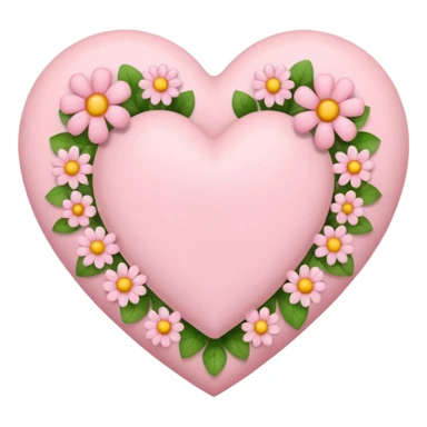 Light pink heart with flowers sticker