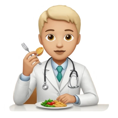 ligth doctor eating in restaurant full body sticker