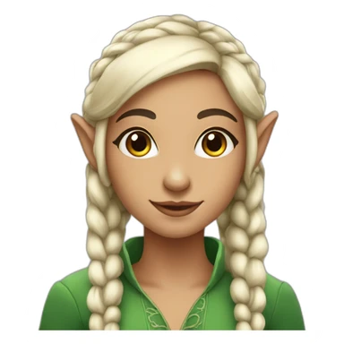 Beautiful elf girl with black hair and braids sticker