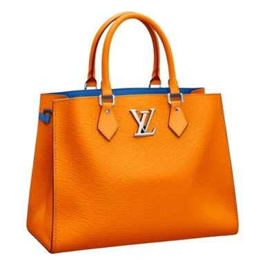 A Louis Vuitton shopping bag orange sticker