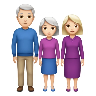 Boy, middle age, old age, old age women, middle age, girl. Standing side by side. sticker