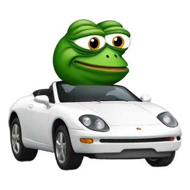 pepe the frog in a sports car sticker