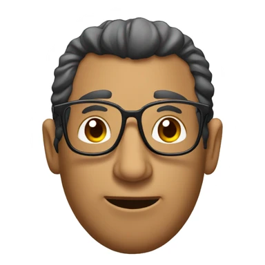 Chico trigueño con semirulos y lentes trasparentes sticker