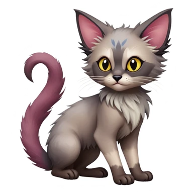 Colorful exotic Fantasy-Ragdoll-Fakémon-Lykoi-feline-hybrid (full body) sticker