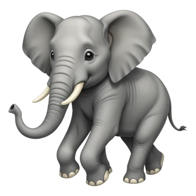 High resolution of a running elephant sticker