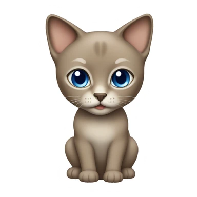 Dark Brown face - beige body female thai cat with blue eyes  sticker