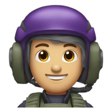 A military pilot with dark purple helmet do this 👍🏻  sticker