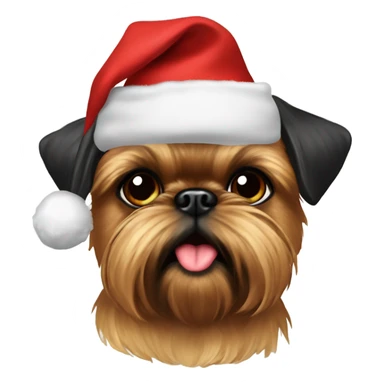 brussels Griffon Christmas hat  sticker