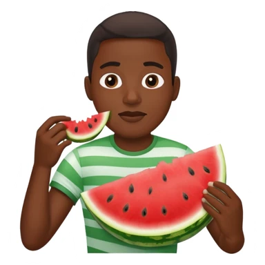 Black man eating a watermelon sticker