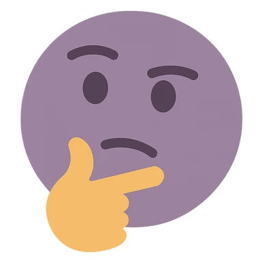 A dull purple The thinking face sticker