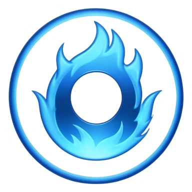 A minimalist CD disc with a subtle blue fire design, emoji style, blue fire. sticker