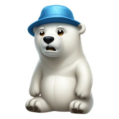 Full boudy polar bear angry with bucket hat sticker