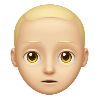 Human emoji with *NO* eyebrows staring into your soul  sticker