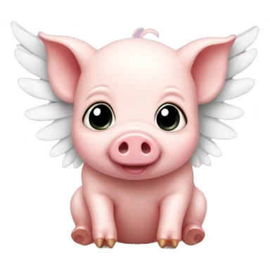 little baby pig with wings sticker