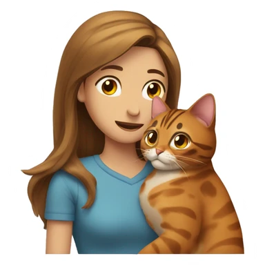 A man hugs a long brown-haired skinny hot woman and a bengal cat sticker