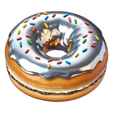 Donut with silver frosting sticker