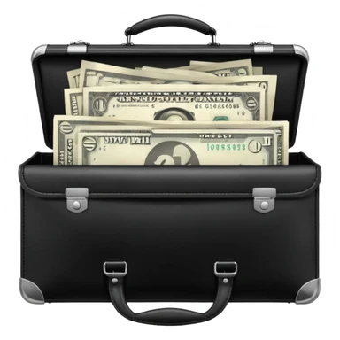 open wifi money bill filled briefcase sticker