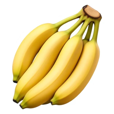 Cinematic bright yellow bananas, smooth peel with gentle curves, slightly ripened, stacked in a charming bunch, warm glowing background, soft and inviting. sticker