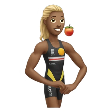 triathlete eating sticker