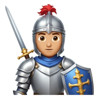 brave knight with shining armor and sword sticker