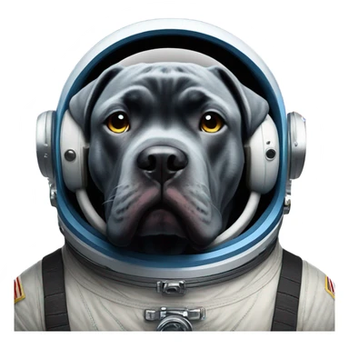 A blue Cane Corso as an astronaut in space helmet. sticker