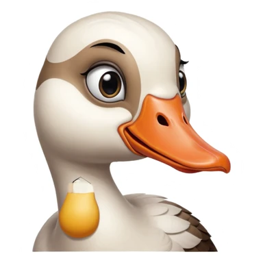 Goose with big eyelashes and big lips and big nails and a big booty sticker