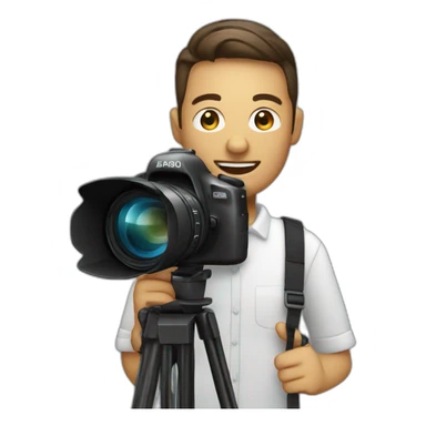 Photographer with a video camera sticker