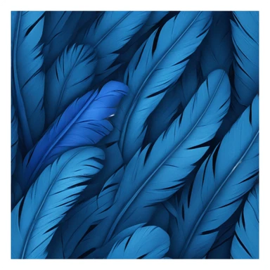 Realistic navi blue feather sticker