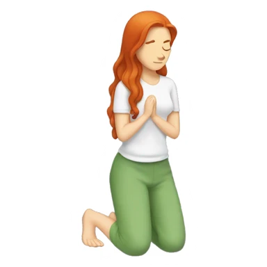 kneeling redhead woman facing the side sticker
