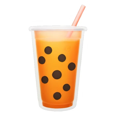 Boba tea orange sticker