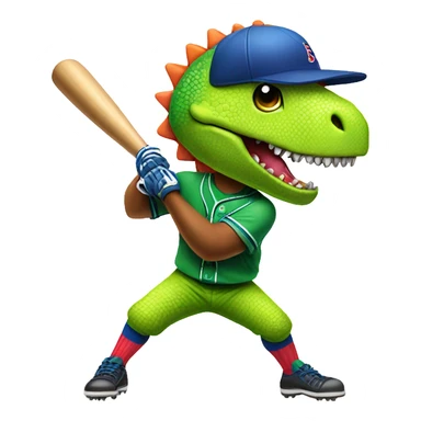 baseball player wearing a dinosaur costume sticker