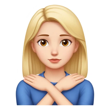 Girl with hands crossed on neck  sticker