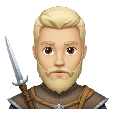 Medieval male light blonde forked beard with pointed tips sticker
