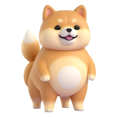 shiba inu standing, fat sticker
