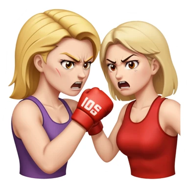 woman punching woman in face sticker