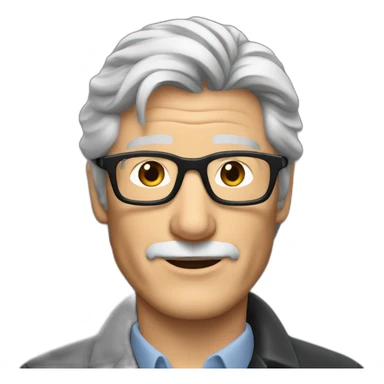 Richard Gere with barely grey hair, beard and glasses sticker