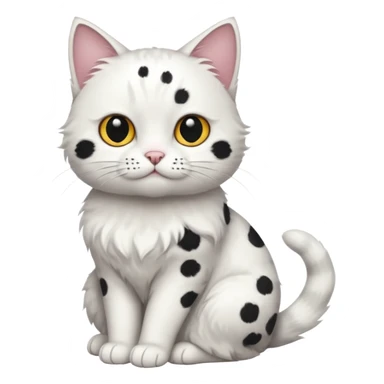 um gato branco com manchas pretas [não manchas pequenas] sticker