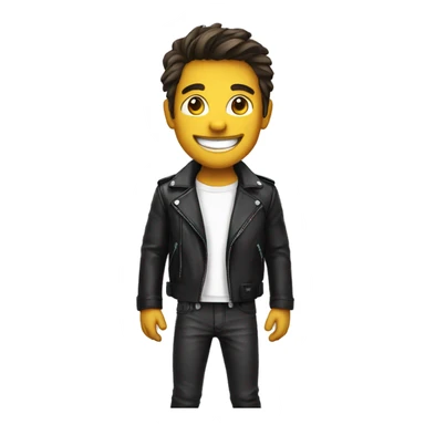 cool smile in leather jacket sticker