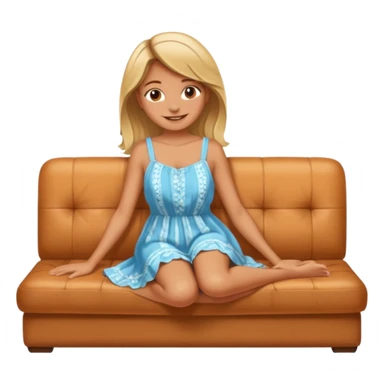 The girl works lying on the sofa sticker