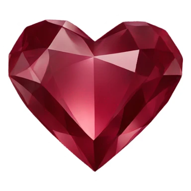Burgundy heart-shaped diamond sticker