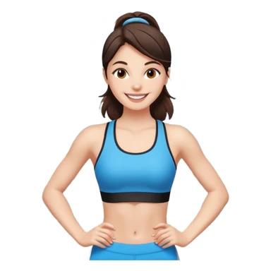 Brunette fair skin girl gym sticker